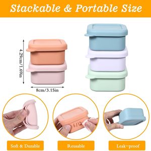 Contenitori per snack in silicone, piccoli contenitori riutilizzabili con coperchi, contenitori in silicone riutilizzabili per la preparazione dei pasti, set di contenitori per il pranzo tipo bento. - Product Image 2