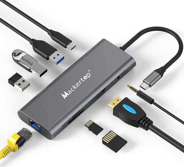 New Arrivals 9-in-1 USB Hub Type-C Multi-Function Adapter for Laptops and Desktop Docking Station in Box