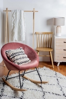 2025 chaises d'appoint modernes rose velours confortable tissu rembourré chaise longue sans bras chaise berçante pour salon
