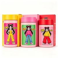 Pot en verre rose inviolable de 90/180 ml avec fenêtre, résistant aux enfants, hermétique, pour bonbons gélifiés, fleurs et herbes, avec fermeture CRC