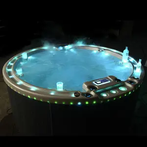 Modern lüks 8 kişi yuvarlak açık Spa iliklerine fonksiyonu dairesel sıcak küvet spa açık Whirlpool küvet