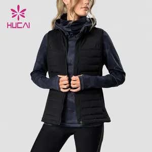새로운 디자인 여성 겨울 운동복 다운 조끼 자켓 퀼트 레이디 민소매 여성 운동 자켓
