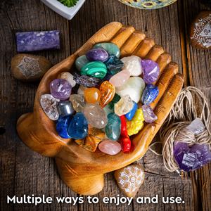 Support en <span class=keywords><strong>cristal</strong></span> pour pierres <span class=keywords><strong>Bol</strong></span> à main décoratif pour affichage <span class=keywords><strong>de</strong></span> <span class=keywords><strong>roche</strong></span> Mains sculptées en bois offrant <span class=keywords><strong>bol</strong></span> pour huiles essentielles - Product Image 5