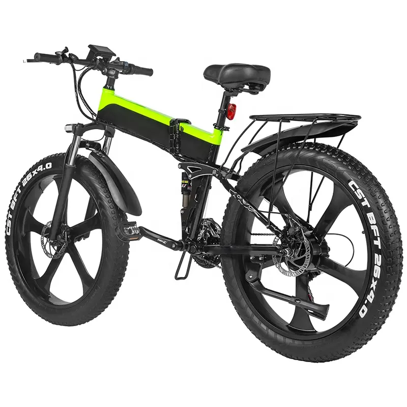 Bicicleta eléctrica plegable de 1000w, Motor trasero sin escobillas, con batería de litio de 13Ah, 1000w, fabricada en china