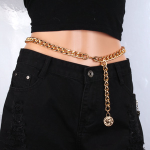 สร้อยคาดเอวเหรียญทองคำประดับพู่โลหะผสมสังกะสี สไตล์ฮิปฮอป สำหรับงานปาร์ตี้ เครื่องประดับแฟชั่น - Product Image 5