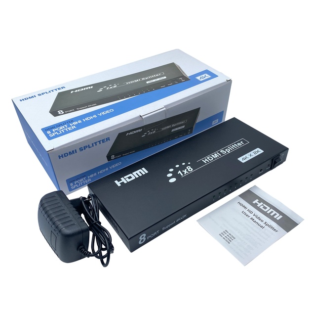 SM4K108 Fjgear Oem Plug and Play 3840*2160 1 in and 8 Out Splitter Hdmi 4K Hdmi Splitter 1X8