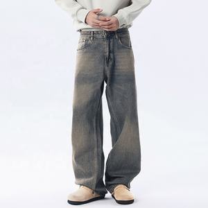 جينز رجالي بتصميم مخصص للملابس الشبابية العصرية، جودة عالية من القطن المحبوك، غسيل متوسط، تصنيع حسب الطلب للصيف والخريف - Product Image 2