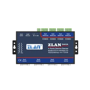 4 ports RS232 RS485 RS422 vers Ethernet TCP IP Converter Modbus RTU TCP Gateway Serial device server ZLAN5443A