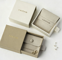 Boîte à bijoux personnalisée avec logo en feuille d'or, boîte cadeau coulissante, emballage pour collier, bague, boucles d'oreilles, plusieurs couleurs
