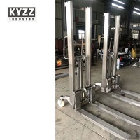 Empileur de palettes manuel électrique en acier inoxydable, 1 tonne, 1.6m, pompe hydraulique manuelle, chariot élévateur de palettes en acier inoxydable, prix
