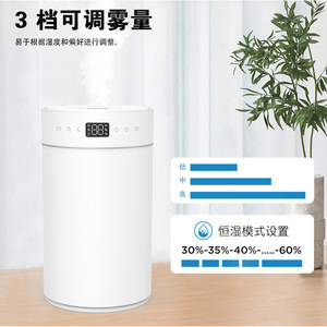 White 5L Desktop <b>Humidifier</b> With Adjustable Mist And Timer For Home Use - Product Image 1
