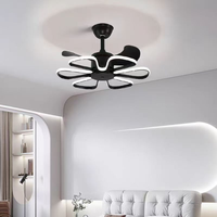 Ventilateur de plafond électrique intelligent avec lumière LED, lustre de plafond télécommandé pour salon et chambre à coucher