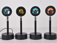 Lámpara Proyector LED de Atardecer con Rotación de 180 Grados, Diseño Moderno, Fondo de Arcoíris Colorido para Dormitorio, Pared, Uso Doméstico