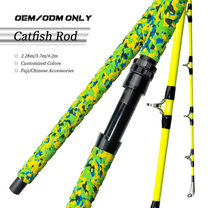 OEM/ODM Trò Chơi Lớn Nước Ngọt Câu Cá Nhiệm Vụ Nặng Nề 2 Mảnh Tùy Chỉnh 2.28/2.4/2.8/3.0/3.9 M Carbon Khoảng Trống Cá da trơn Cần Câu - Product Image 1