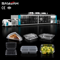 Volledig automatische 4-stations plastic thermoformmachine voor PP PS PET voedselbakjes en deksels, hoge snelheid, vormgebied 1100x920mm