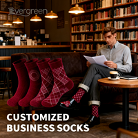 Chaussettes pour hommes personnalisées, antibactériennes, en coton respirant, antidérapantes, décontractées, de qualité supérieure, à motif diamant
