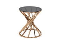 Table basse ronde moderne en acier inoxydable, décoration en verre et en métal pour le salon, meubles de maison