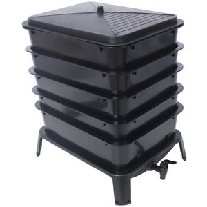 Kit de Compostaje de Gusanos de 50L, Plástico, para Reciclaje de Residuos de Cocina, Ecológico, Incluye Caja - Product Image 3