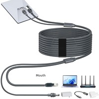 Cable Ethernet CAT5E de Cuarta Generación, Conductor de Cobre Puro, Blindaje Trenzado, Revestimiento de PVC, Cable de Extensión Combinado con Carga para Starlink