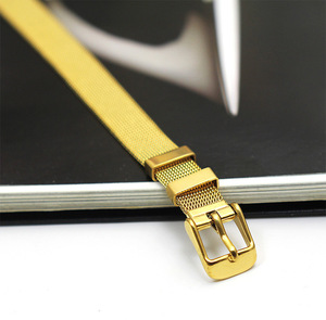 Vòng Tay Lưới Thép Không Gỉ Thiết Kế Đơn Giản Có Thể Điều Chỉnh Cho Mặt Trang Trí Thanh Trượt - Product Image 4