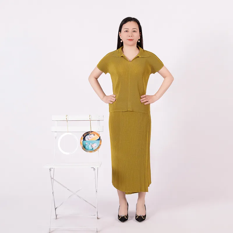 Tianbao pilili giyim 2023 bahar yeni düz renk yaka kısa kollu moda her şey ince model büyük boy kadın T-shirt