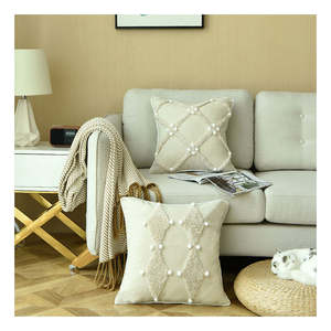 Innermor Style bohème coton <span class=keywords><strong>lin</strong></span> taie d'oreiller carré touffeté boule géométrique housse <span class=keywords><strong>de</strong></span> <span class=keywords><strong>coussin</strong></span> motif rayé pour la décoration d'hôtel - Product Image 1