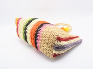 Nhà Máy Thời Trang Tote Túi Bãi Biển Biểu Tượng Tùy Chỉnh Dệt Kim Túi Giấy Với Tua Dệt Kim Crochet Túi - Product Image 3