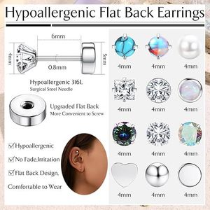 Pendientes geométricos de acero inoxidable con forma de estrella y engaste de garra para cartílago de la oreja, joyería de moda. - Product Image 2