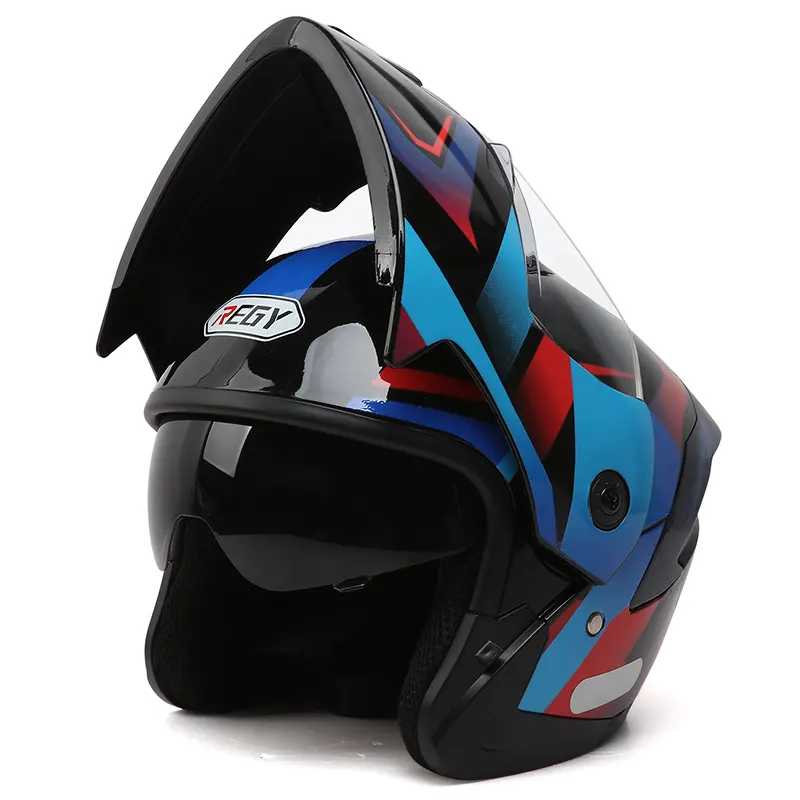 New Product Double Lens scooter helmet motocross Unisex helmet motorbike ABS EPS helmet carbon fiber manufacturer