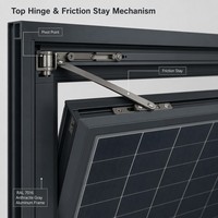 Fenêtre à battant BIPV CdTe à économie d'énergie OEM/ODM avec verre trempé pour balcon