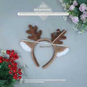 Gillian Noël Flocon <span class=keywords><strong>de</strong></span> neige Cerf Oreille Bandeau Cosplay Accessoire Bête Cheveux en peluche pour les décorations <span class=keywords><strong>de</strong></span> fête et l'accessoire d'habillage - Product Image 3