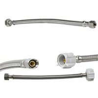 Tuyau tressé en acier inoxydable 304 transfrontalier 7/8-3/8-9/16 pour toilettes, entrée d'eau froide et chaude, haute pression, anti-explosion