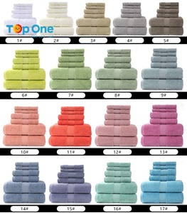 Top One grossistes Premium doux 100% coton visage tissu salle de bain hôtel serviette de bain ensemble 3 pièces 6 pièces imprimé compressé - Product Image 5