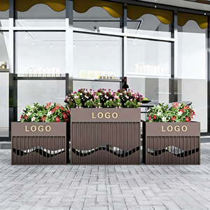 Fioriera Grande e Resistente in Acciaio Corten, Ecologica, per Esterni, Giardino, Parco, Paesaggio Rustico e Arredo Scrivania - Product Image 1