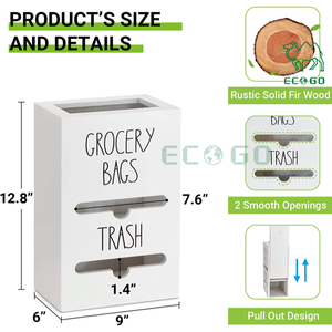 Boîte de distributeur d'emballage d'organisateur de sac poubelle en plastique avec le support de montagne de mur - Product Image 5