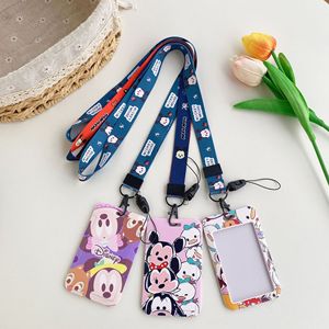 Porte-cartes d'identité, joli étui à cartes en plastique <span class=keywords><strong>Mickey</strong></span> <span class=keywords><strong>Minnie</strong></span> avec lanières, cordon de téléphone, étui pour cartes, <span class=keywords><strong>coque</strong></span>, cadeau pour enfant - Product Image 2