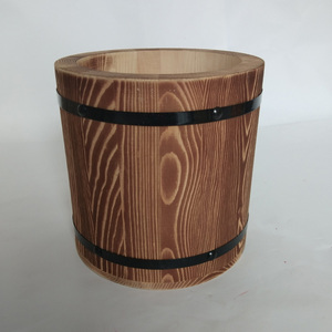 <strong>Rustic</strong> Wood Flower Pot Small Barrel Cup Shaped Office Desktop Succulent <strong>Planter</strong> - Product Image 3