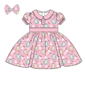 เดรสเด็กผู้หญิงพร้อมคลิปหนีบ<span class=keywords><strong>ผม</strong></span>พิมพ์ลายยูนิคอร์น - Product Image 3