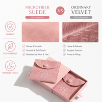 Boîte cadeau pour bijoux (collier, boucles d'oreilles, bracelet, bague) et pochette en microfibre avec logo