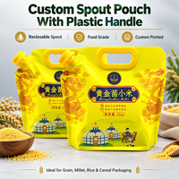 Pochette à bec verseur personnalisée avec poignée pour l'emballage de riz, céréales et millet, qualité alimentaire OEM