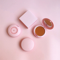Poudre Compacte Pressée Rose Marque Privée Maquillage de Luxe Poudre Compacte Personnalisée Fond de Teint Poudre Compacte pour le Visage