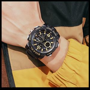 นาฬิกาข้อมือ SMAEL 8039 LED ดิจิตอล แสดงผลแบบอนาล็อก ควอตซ์ สีดำทอง สำหรับผู้ชาย กันน้ำ ตัวเรือนพลาสติก นาฬิกาสปอร์ต - Product Image 5