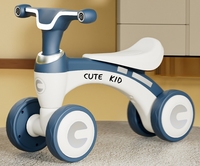 Mini vélo d'équilibre mignon 3-en-1 pour enfants de 1 à 3 ans, voiture électrique à roulettes avec toboggan pour tout-petits, fabriqué en plastique durable