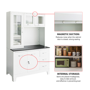 Nouvelles armoires de cuisine modernes Bluewhale KC-03 de qualité supérieure, construction en acier, options d'épaisseur de 0,4 à 1,0 mm, imperméables, écologiques, faciles à assembler - Product Image 5