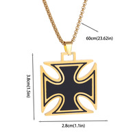 Ukrainien Trident Symbole En Acier Inoxydable Pendentif Collier Conception Géométrique National Chrétien Bijoux pour Hommes Femmes Anniversaire