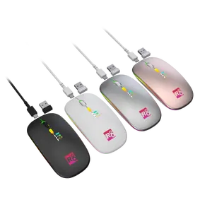 Mouse Gaming Nirkabel 5D 2023 GHz Baru 2.4 DPI, Mouse Isi Ulang Baterai Bawaan 2400DPI