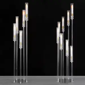 crystal 8 arm wedding floor clear candelabra 128cm tall acrylic candle holders for table centerpiece decorations