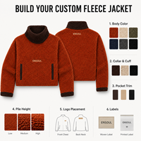 Veste pull courte en polaire sherpa à col montant et couleurs contrastées personnalisées pour homme, broderie, coupe ample, chaude, pour l'hiver, fabricant OEM