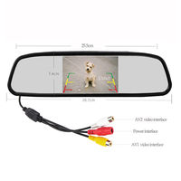 Moniteur de rétroviseur de voiture IPoster 4.3 "+ caméra de plaque d'immatriculation de voiture à 7 LED infrarouges