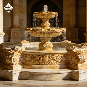 Fontana d'acqua moderna in marmo naturale impilato a forma di bestia, autoportante, in pietra, per giardino, cortile anteriore, villa, paesaggio - Product Image 4